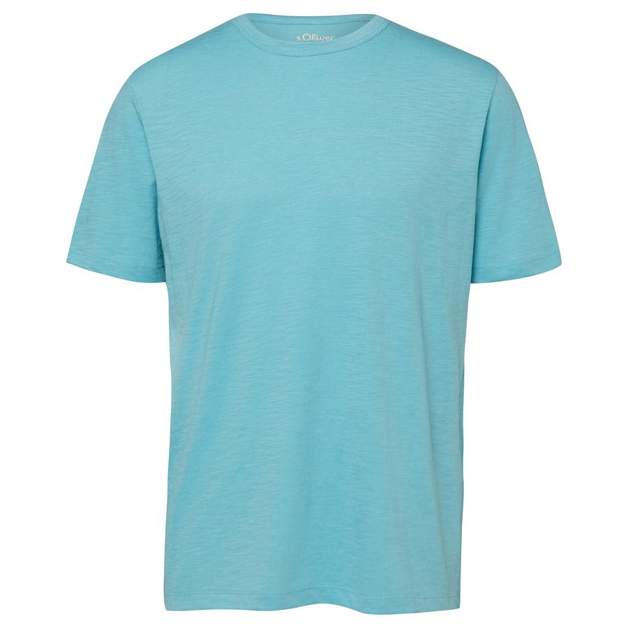 s.Oliver Übergrößen Basic-T-Shirt türkis melange