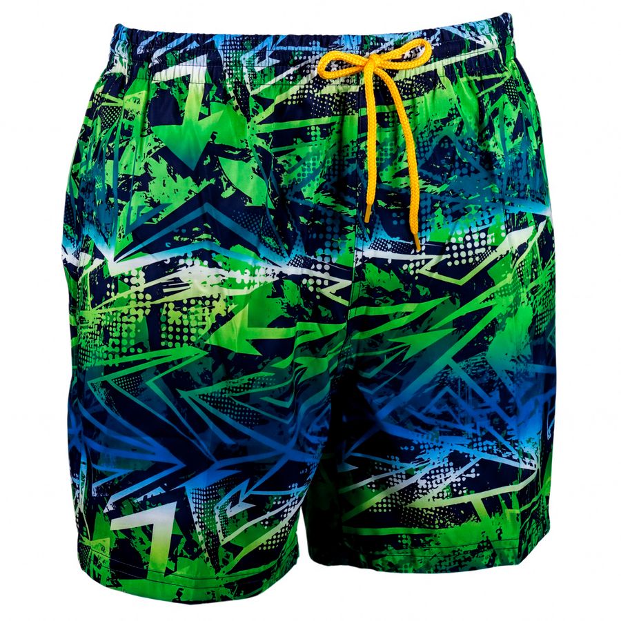 Bellonda Übergrößen Badeshorts blau-grün-weiß Print