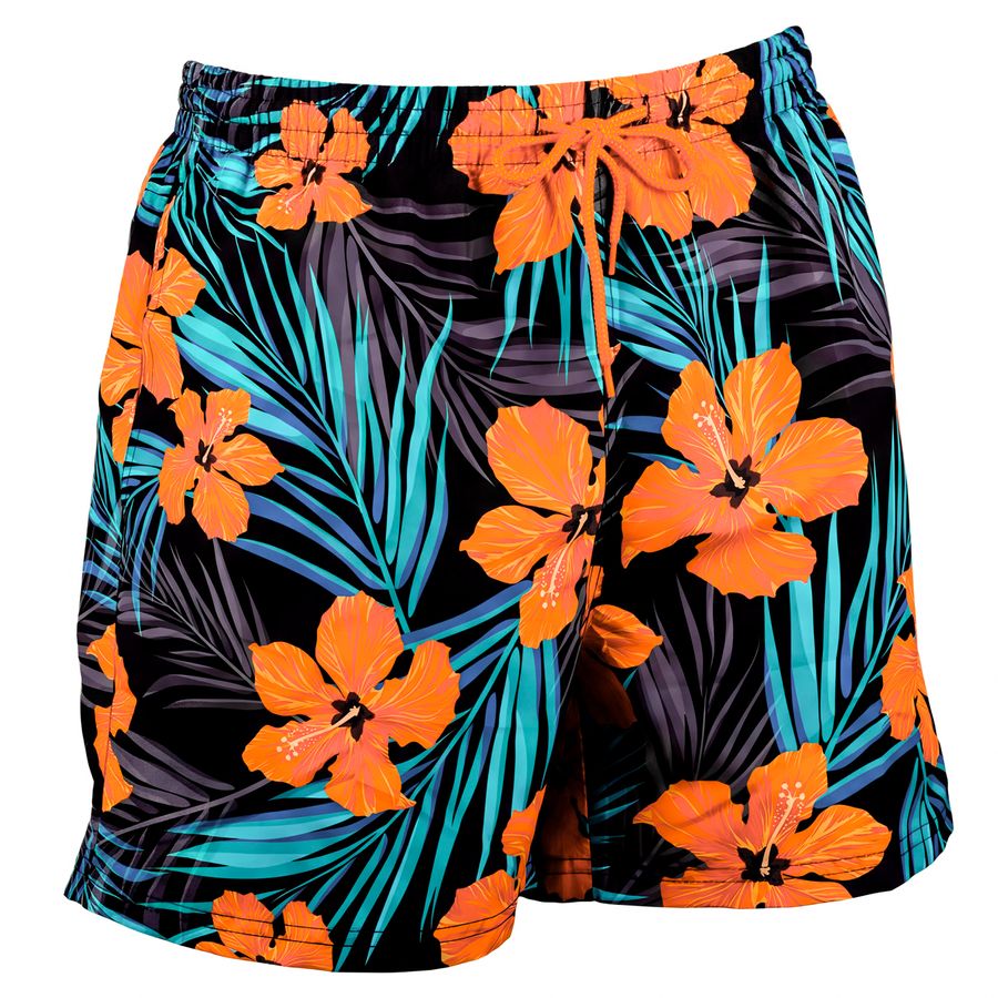 Bellonda Übergrößen Badeshorts orange-blau-schwarz