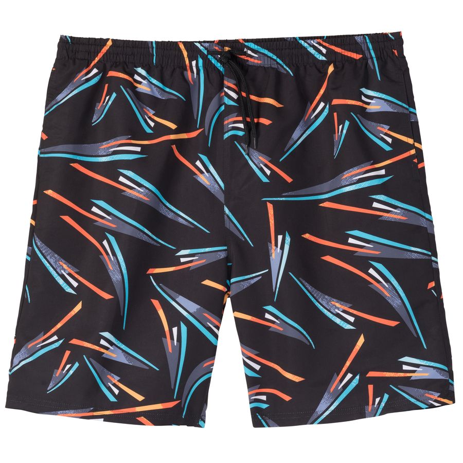 Bellonda Übergrößen Badeshorts schwarz-orange-türkis