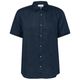 s.Oliver Übergrößen Leinen-Kurzarmhemd dunkelblau