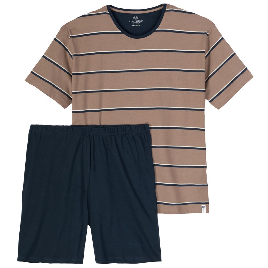 Ceceba Übergrößen Shorty navy/braun-creme Streifen