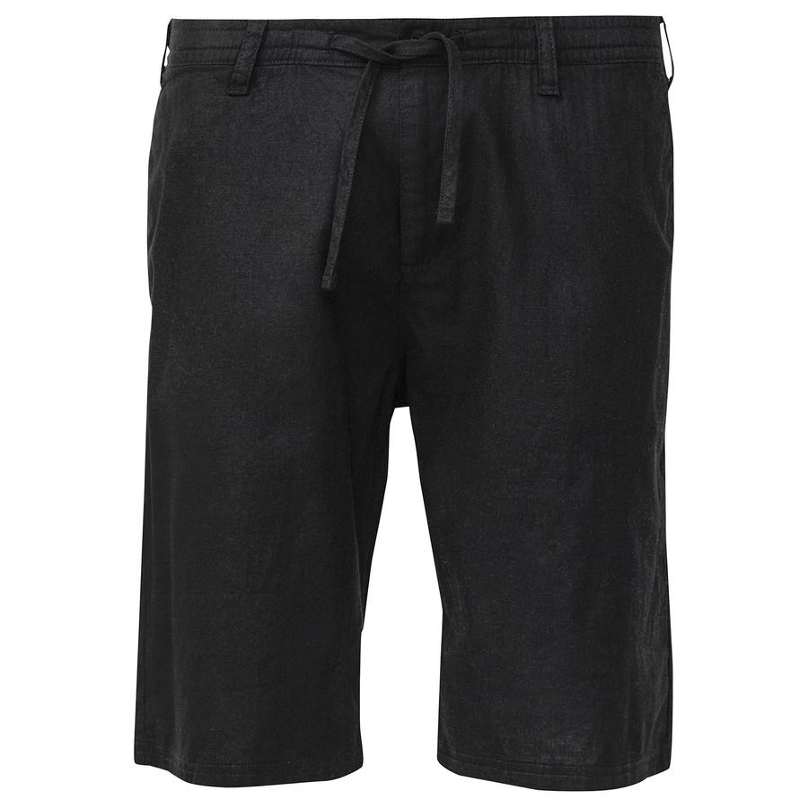s.Oliver Übergrößen Chino-Bermuda schwarz Leinen