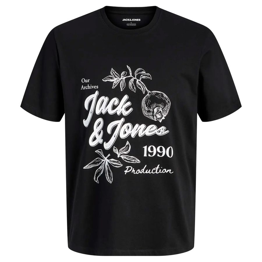 Jack&Jones Übergrößen T-Shirt schwarz JJLARRI Print