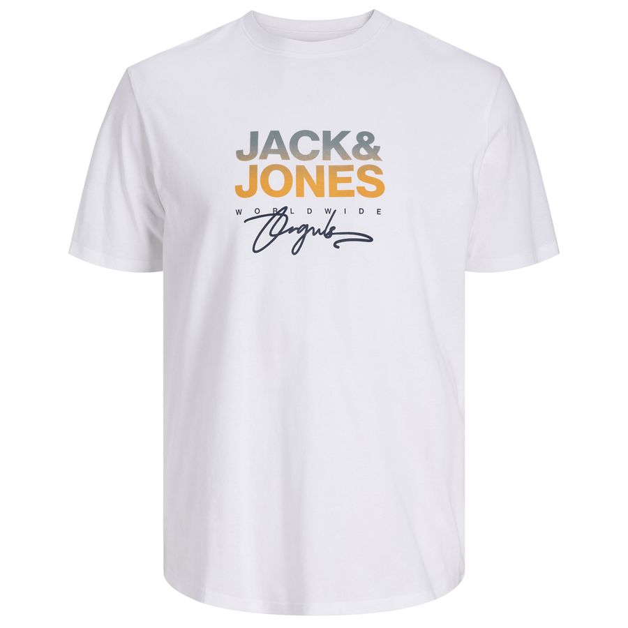 Jack&Jones Übergrößen T-Shirt weiß Print JORCANGGU