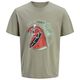 Jack&Jones Übergrößen T-Shirt khaki Skullprint JJKING