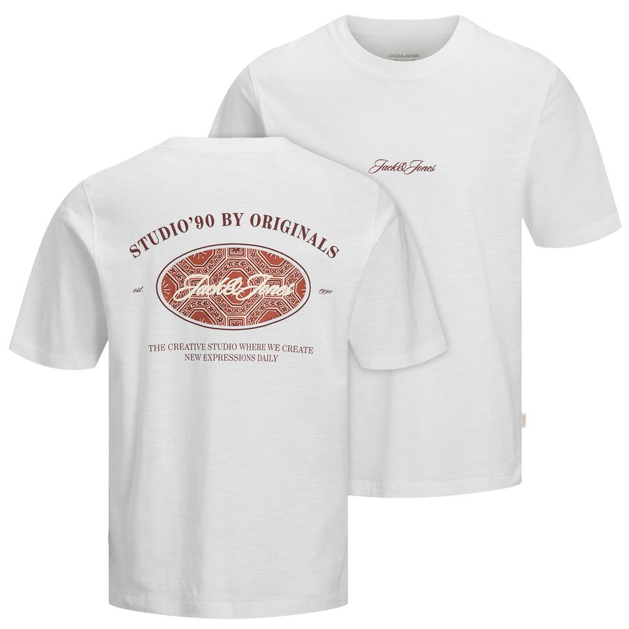 Jack&Jones Übergrößen T-Shirt weiß JORCASSIS AOP