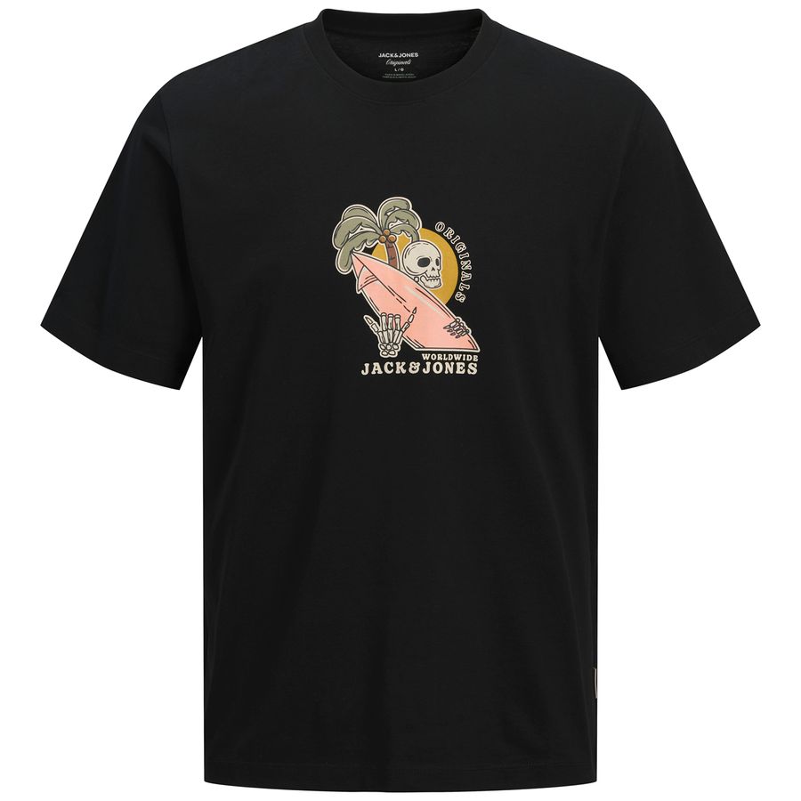 Jack&Jones Übergröße T-Shirt schwarz Skull JORCASSIS