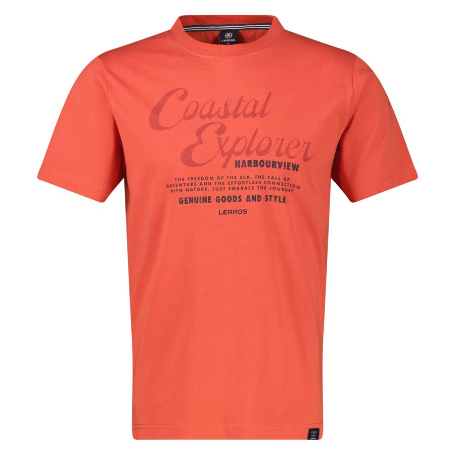 Lerros Übergrößen T-Shirt ziegelrot Print Coastal