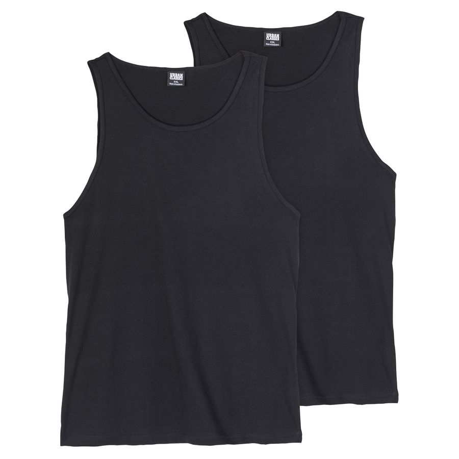 Urban Classics Übergrößen Doppelpack Tanktop schwarz