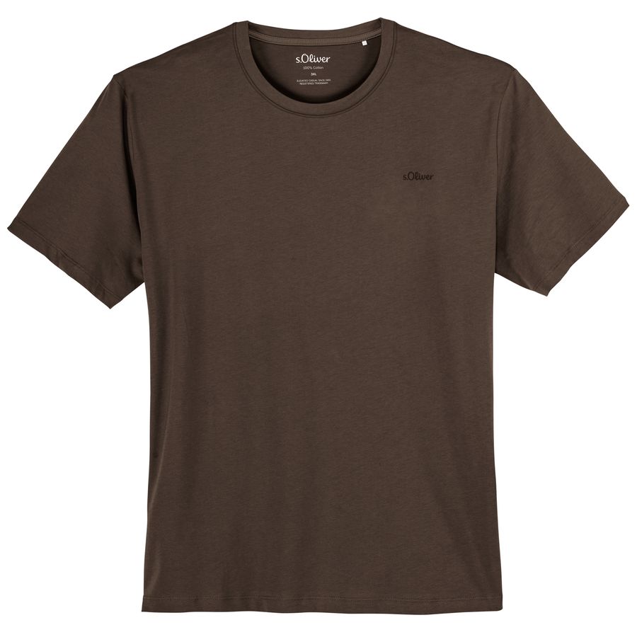 s.Oliver Übergrößen Basic-T-Shirt braun