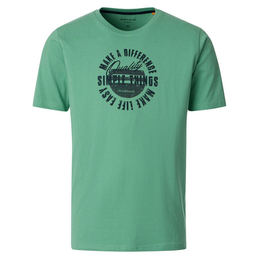 Redmond Übergrößen T-Shirt modisch grün Frontprint