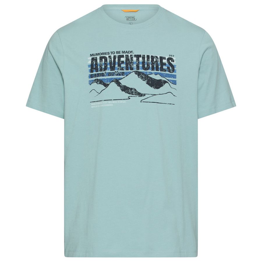 Camel Active T-Shirt Übergröße helltürkis Frontprint