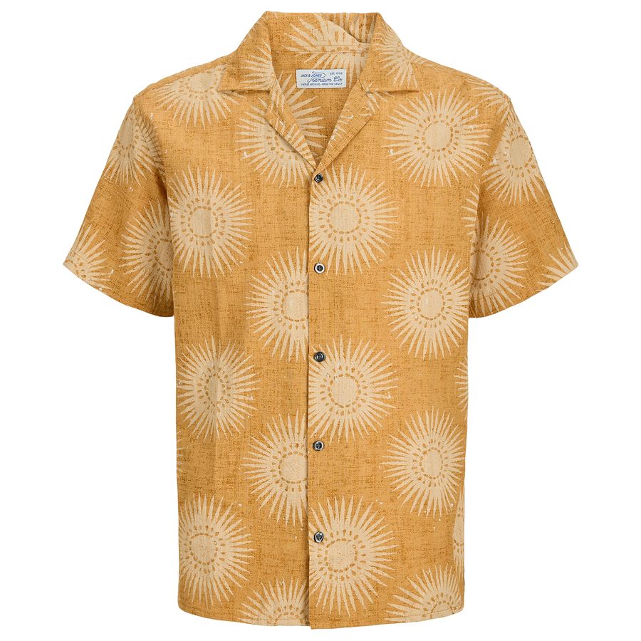 Jack&Jones Kurzarmhemd XXL orangebraun-beige Muster