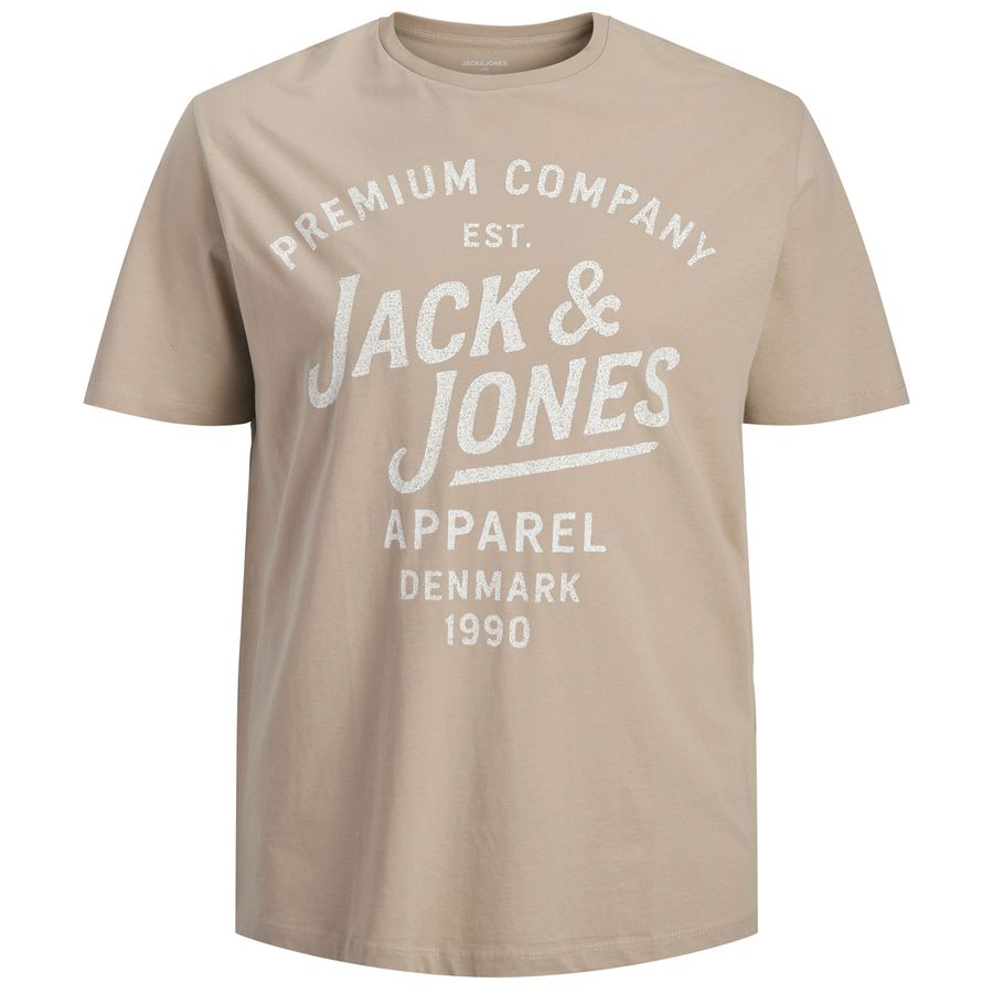 Jack&Jones Übergrößen T-Shirt beige JPRBLUZANE Print