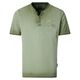 CasaModa Henley T-Shirt Übergröße oliv Used-Look