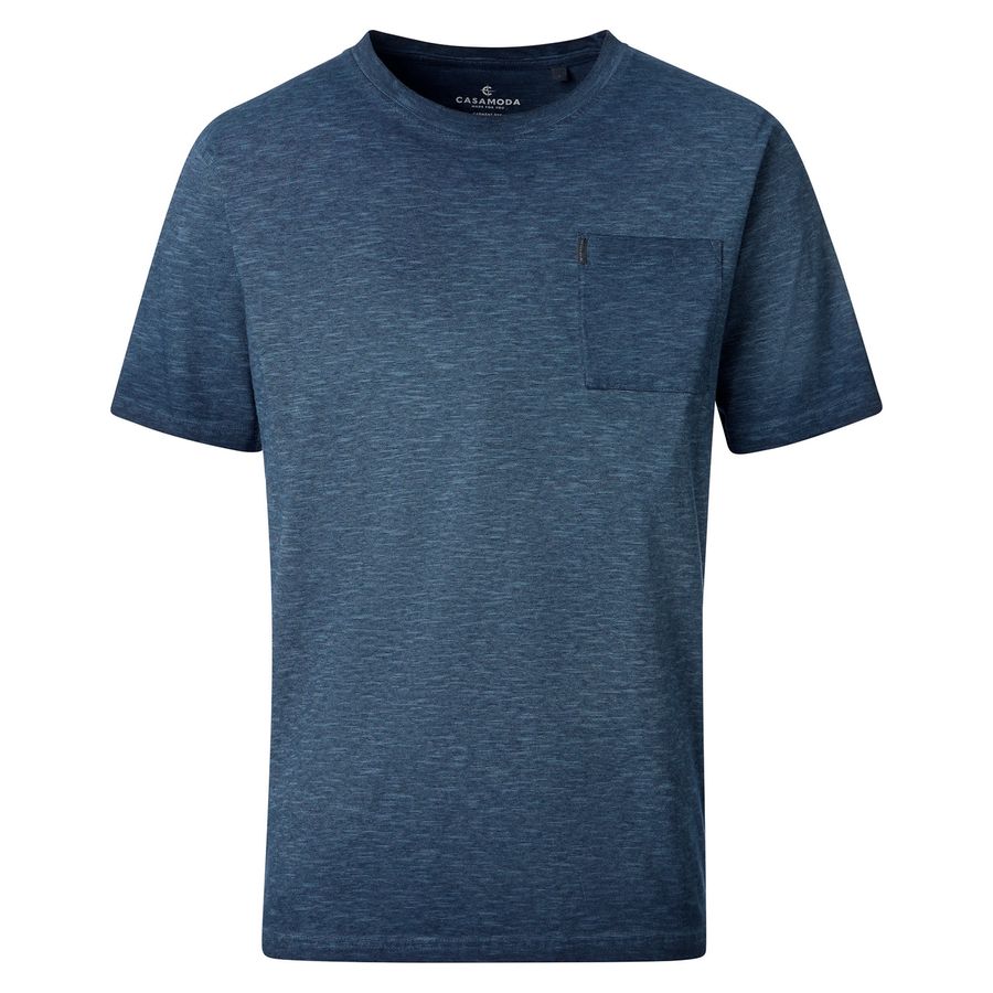 CasaModa T-Shirt navy melange Übergrößen Streifen 