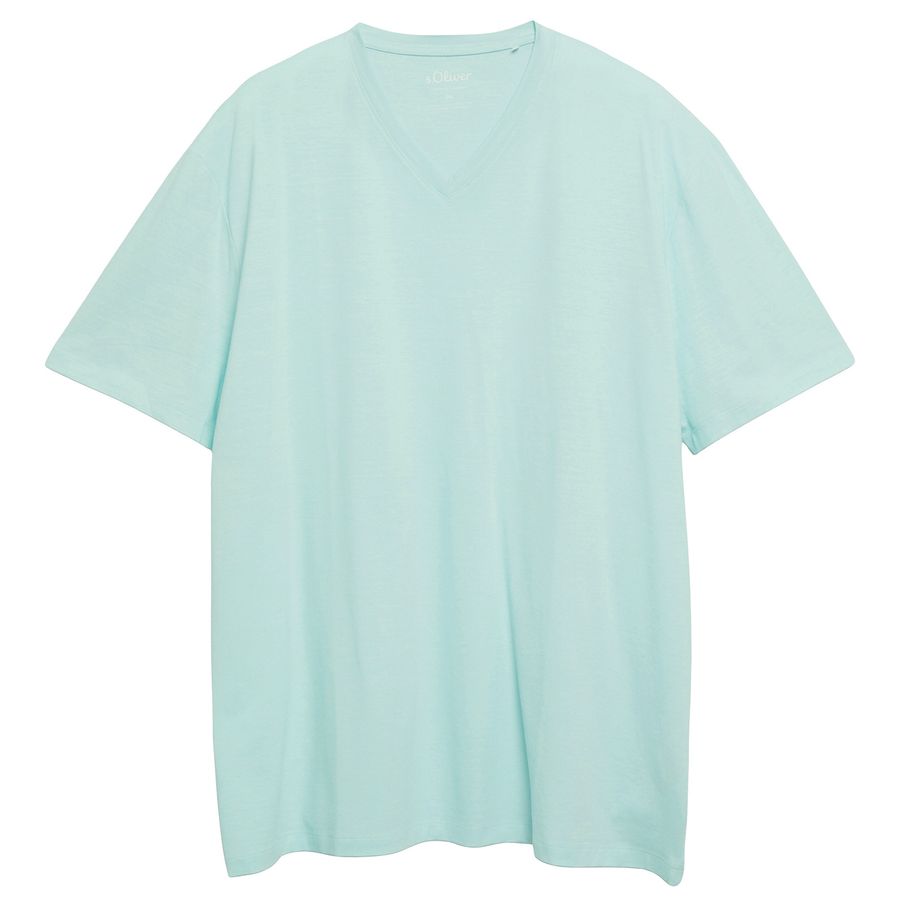 s.Oliver Stretch Basic-T-Shirt mint V-Neck Übergröße