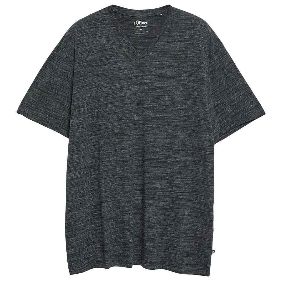 s.Oliver Stretch Basic-T-Shirt anthrazit V-Neck XXL