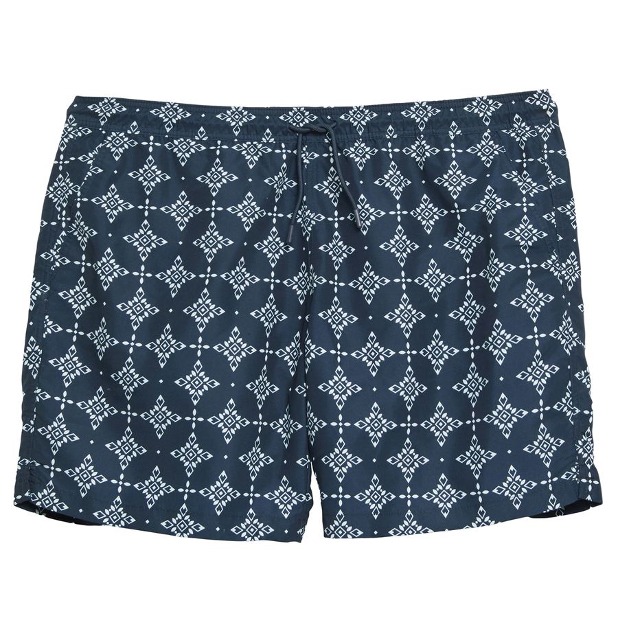 s.Oliver Übergröße Badeshorts navy-weiß Alloverprint