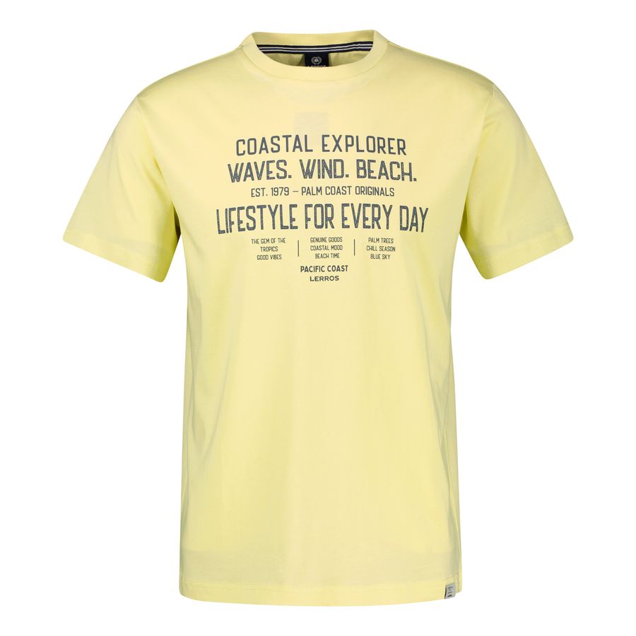 Lerros Übergrößen T-Shirt modisch hellgelb Print