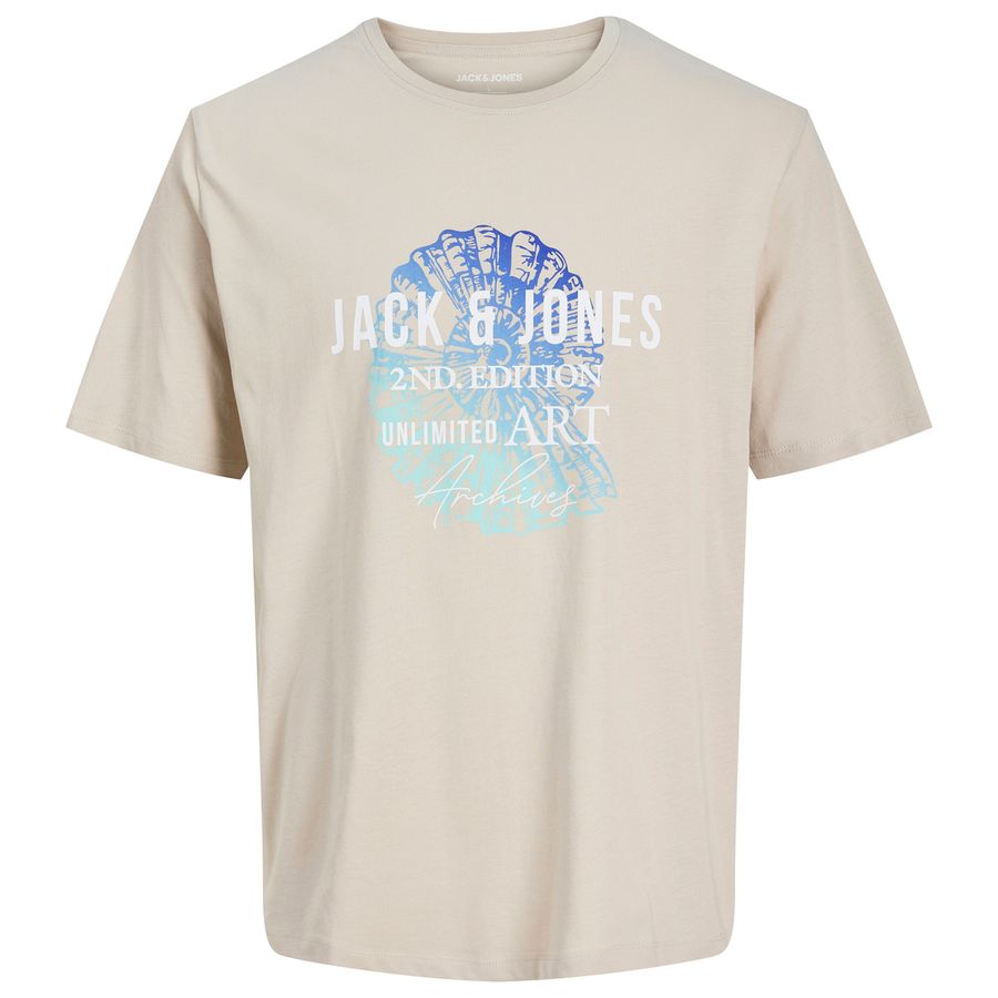 Jack&Jones Übergrößen T-Shirt JJGRADIENT beige Print