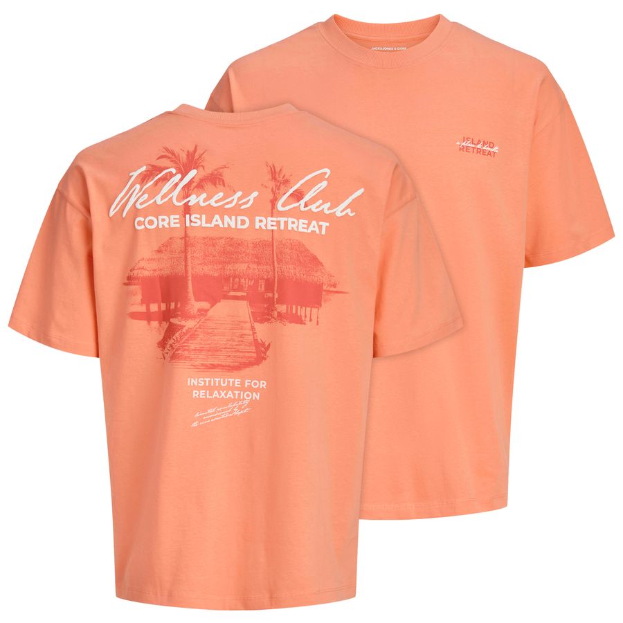 Jack&Jones Übergrößen T-Shirt lachs JCOETERNA Print