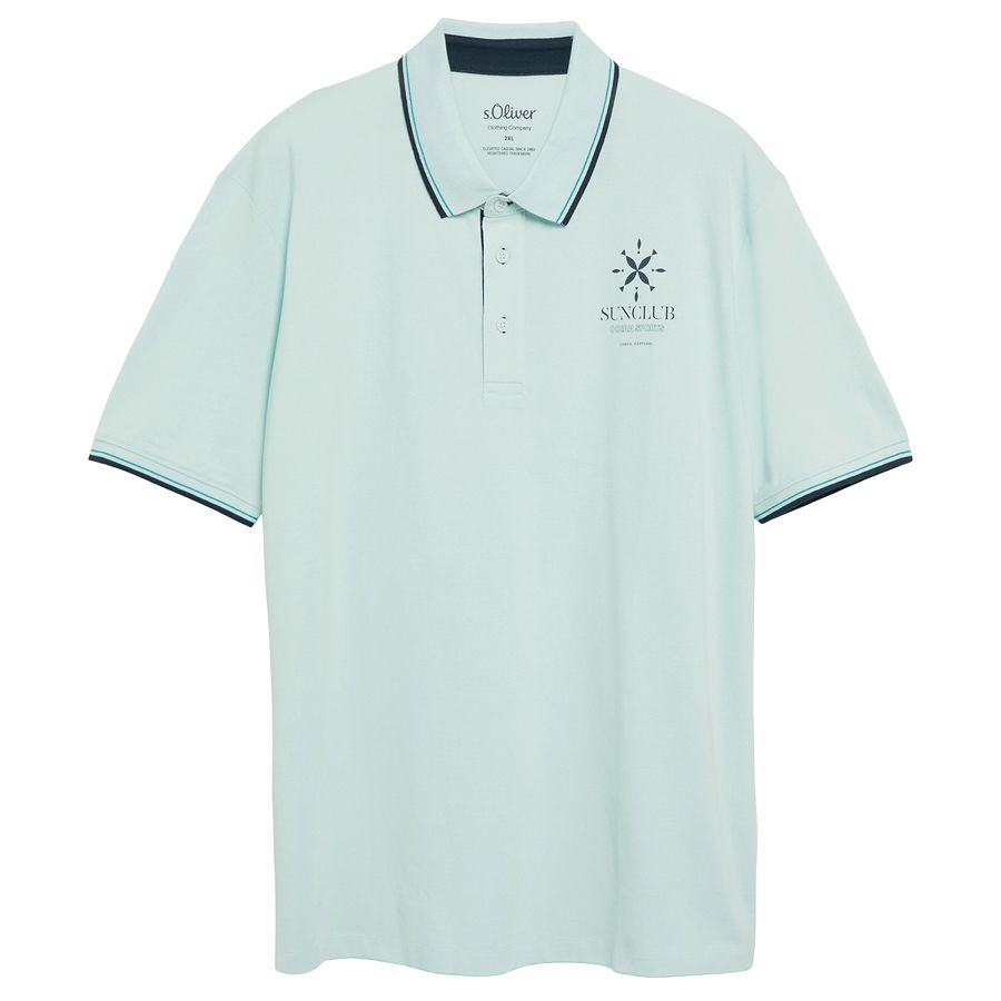 s.Oliver Übergrößen Poloshirt mint Brustprint