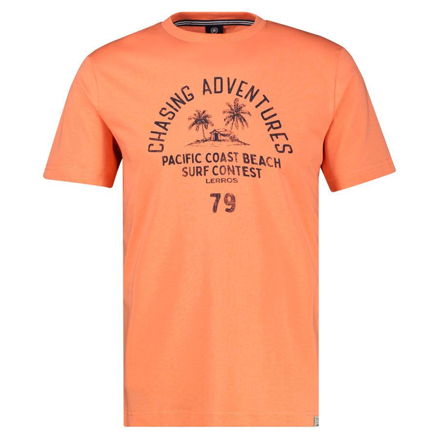 Lerros Übergröße T-Shirt modisch orange Beachprint