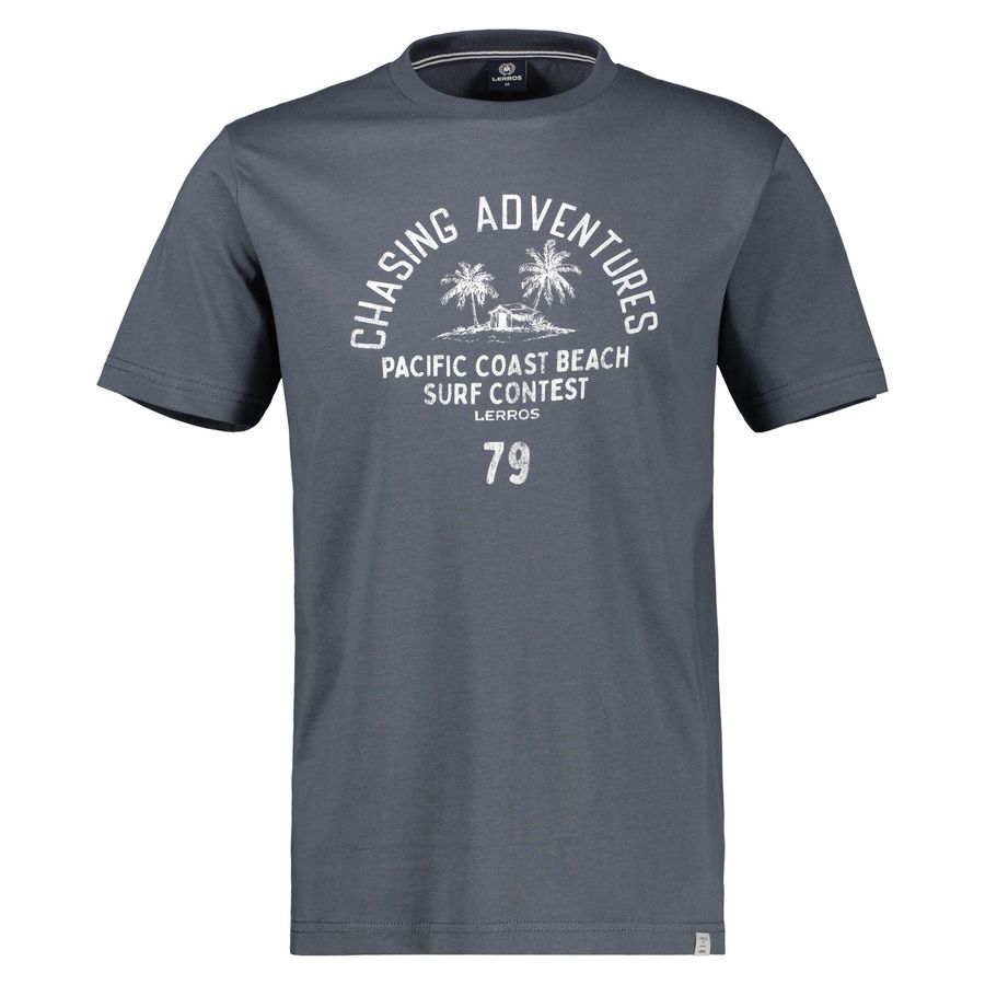Lerros Übergröße T-Shirt dunkelgrau Print Beachprint