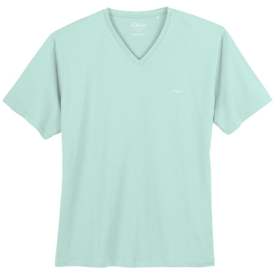 s.Oliver Übergrößen Basic-T-Shirt mint V-Neck