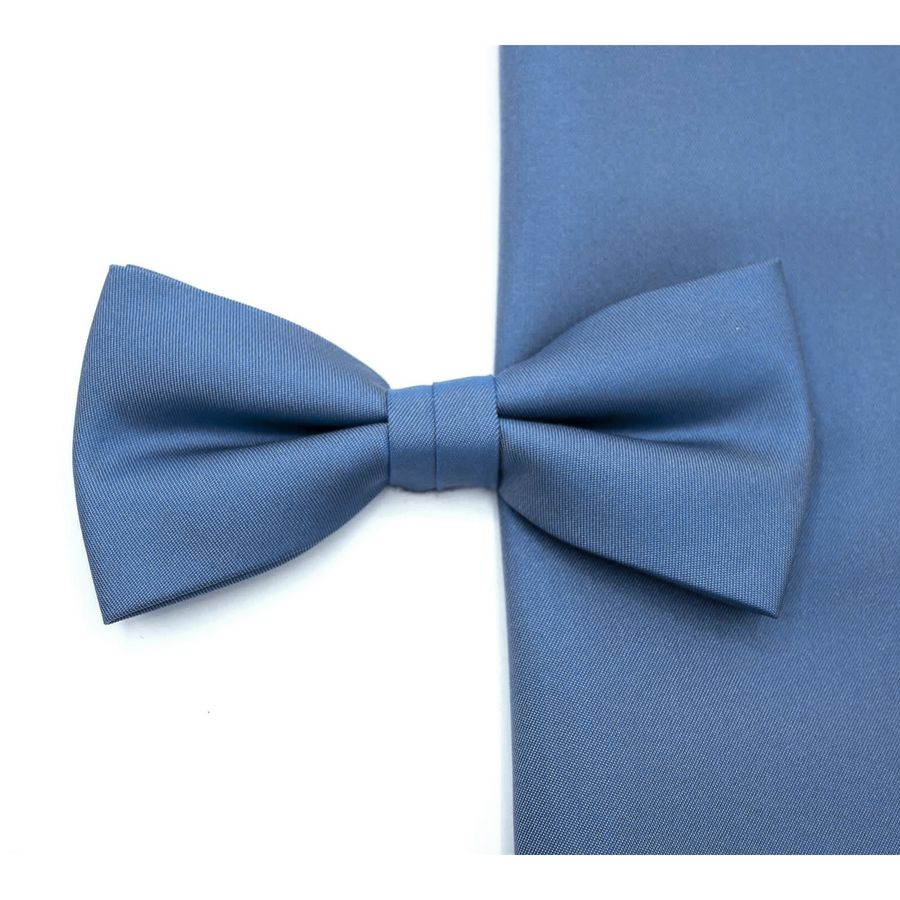 UNA Germany Set Fliege/Einstecktuch blau Struktur