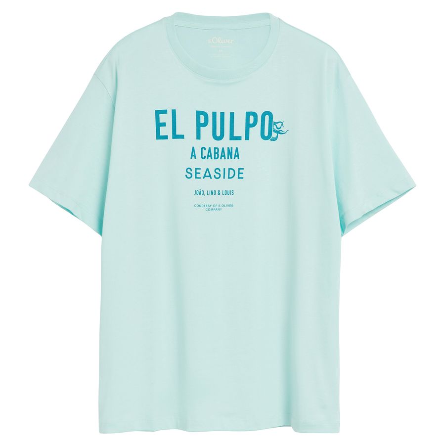 s.Oliver Übergrößen T-Shirt mint Frontprint El Pulpo