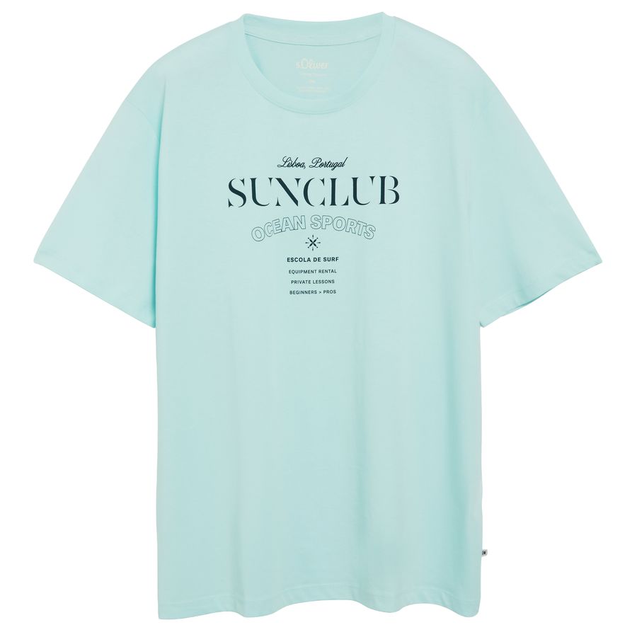 s.Oliver Übergrößen T-Shirt mint Frontprint Sunclub