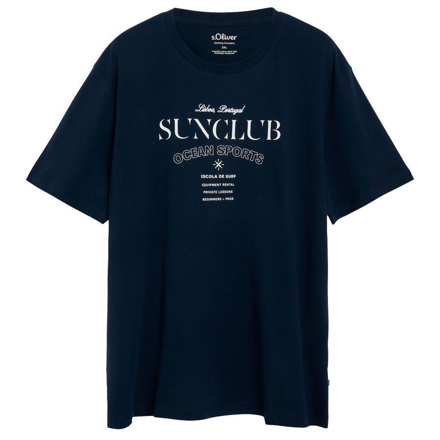 s.Oliver Übergrößen T-Shirt navy Frontprint Sunclub