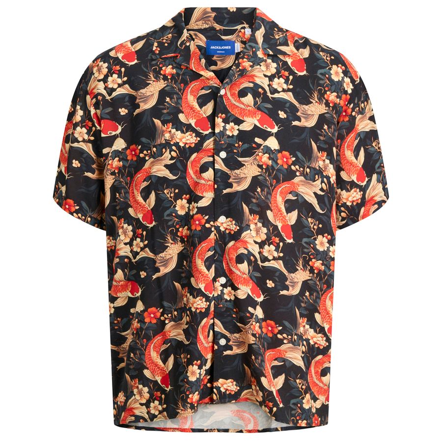 Jack&Jones Übergrößen Kurzarmhemd navy-rot JORTOKYO