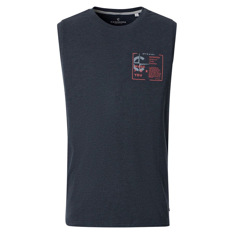 CasaModa XXL Tanktop anthrazit melange Brustprint