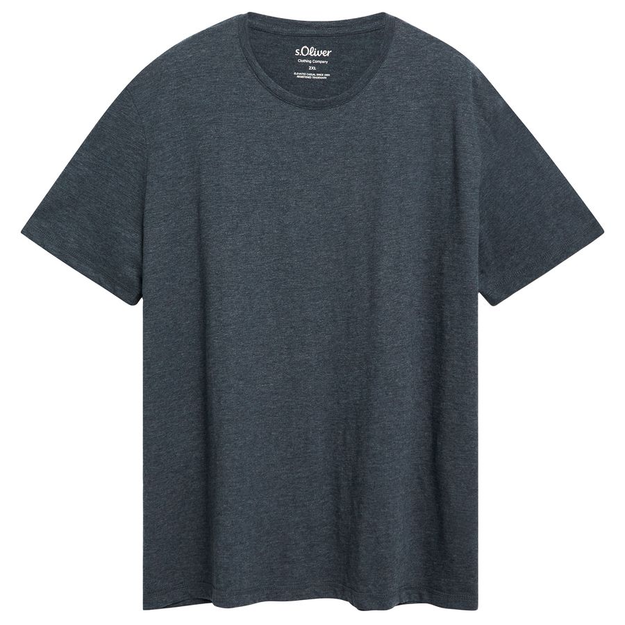 s.Oliver Übergrößen T-Shirt navy melange Rundhals