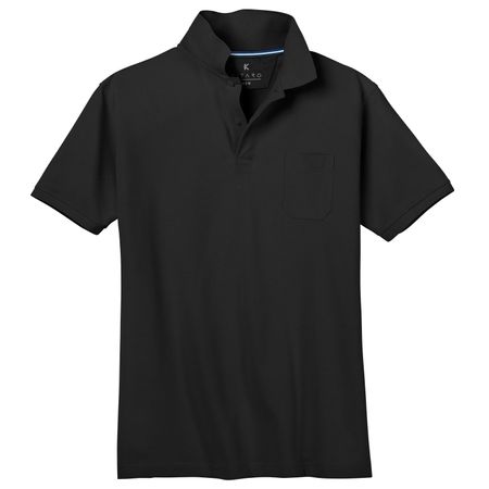 Kitaro Basic Piqué Poloshirt schwarz große Größen