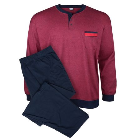 Schlafanzug rot-blau Melange Adamo Fashion Übergröße Schlafanzug rot-blau Melange Adamo Fashion Übergröße