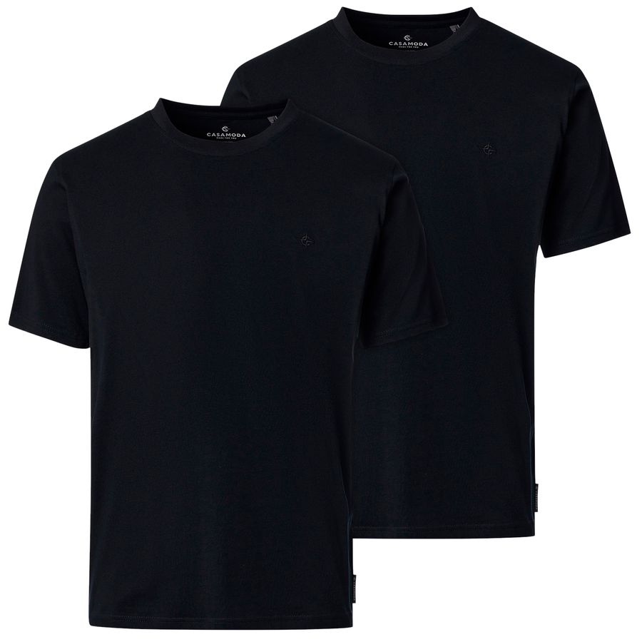 CasaModa Doppelpack T-Shirts schwarz Übergröße
