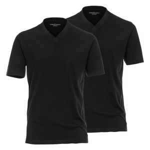 CasaModa Doppelpack V-Neck T-Shirts schwarz XXL
