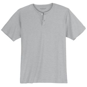Redfield  Übergrößen T-Shirt grau melange Knopfleiste