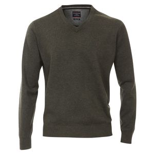 XXL CasaModa Strickpullover V-Ausschnitt olivgrün 