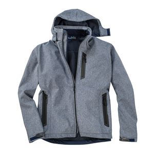 Dave's Softshelljacke blau melange Übergröße