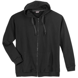 Adamo Fashion Kapuzen-Sweatjacke schwarz Übergröße