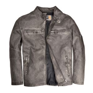 XXL Replika by Allsize Jacke in Lederoptik steingrau