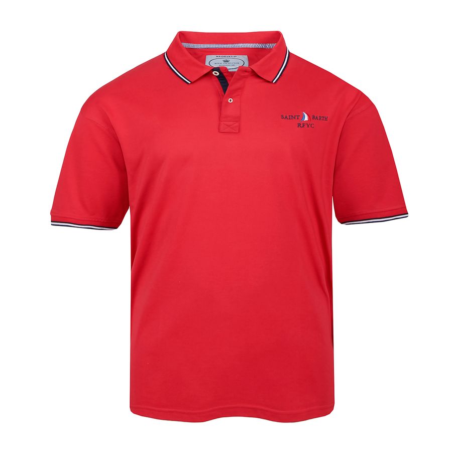 Redfield Kurzarm Poloshirt rot Übergröße modisch