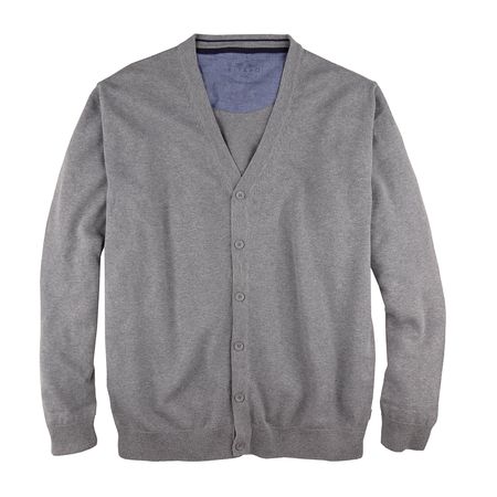 Strickjacke mittelgrau meliert Kitaro Übergröße Strickjacke mittelgrau meliert Kitaro Übergröße