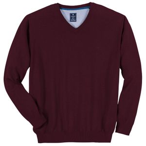 Redmond V-Neck Pullover beerenrot meliert Übergröße